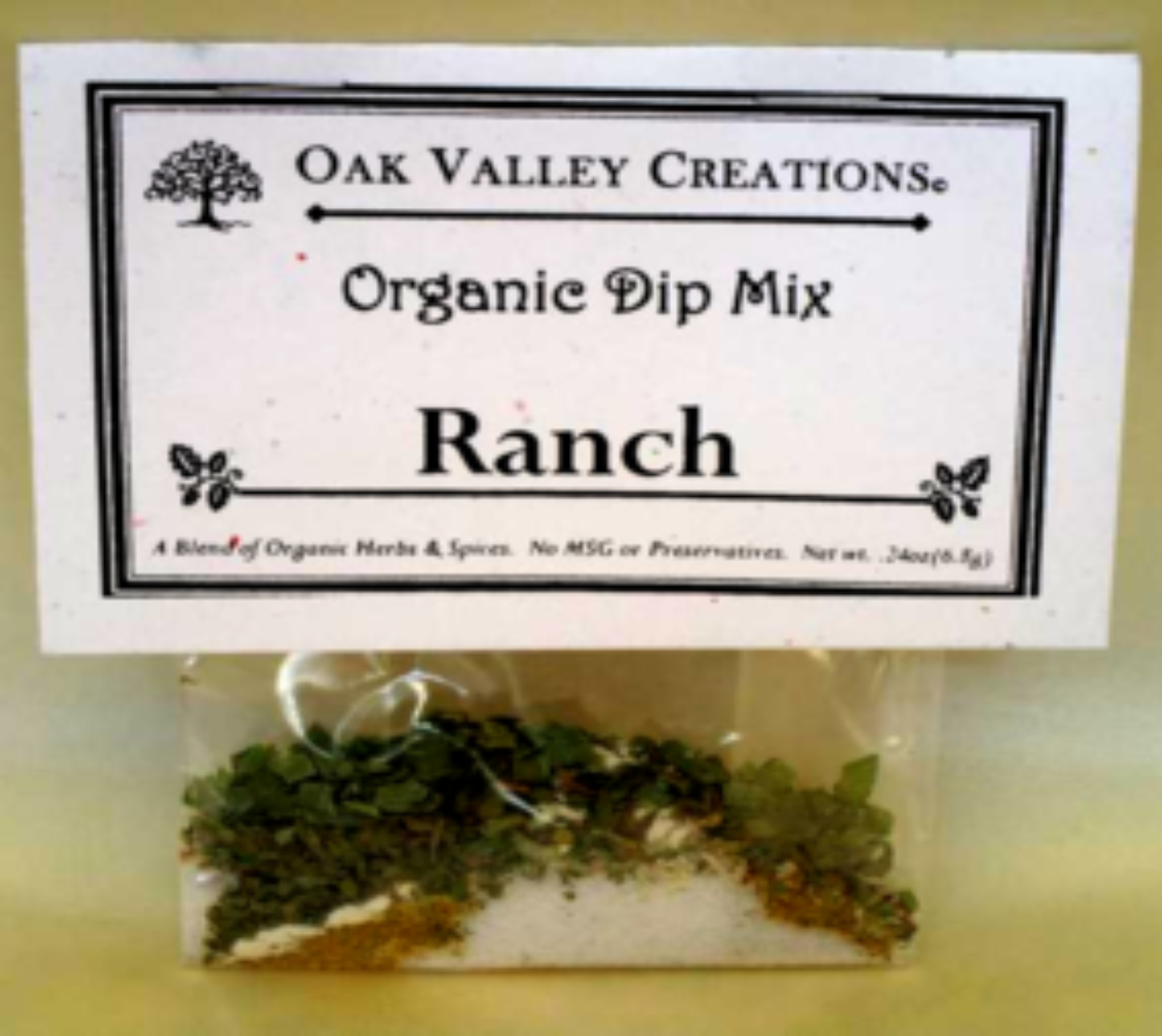 Oak Valley Creations Organic Ranch Dip Mix